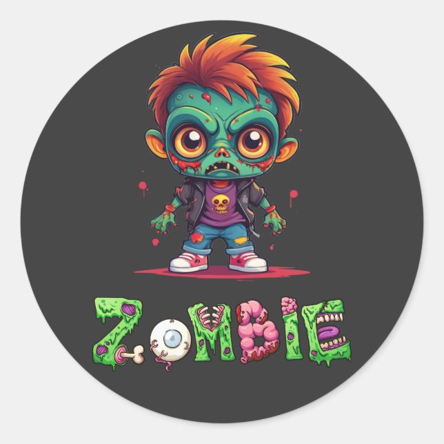Adesivo Redondo Zombie Kid - Ash (Frente)
