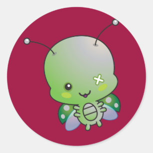 Adesivo Redondo Zombie Ladybug Sticker