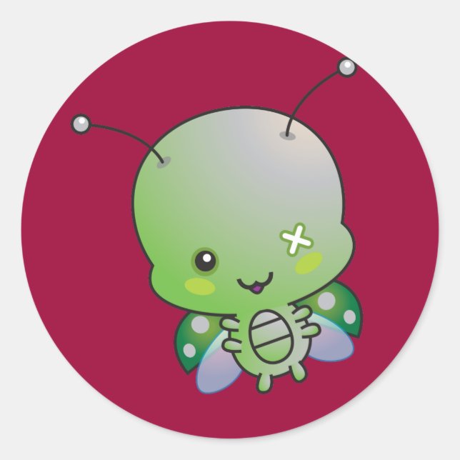 Adesivo Redondo Zombie Ladybug Sticker (Frente)