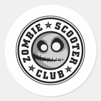 Adesivo Redondo Zombie Patinete Club