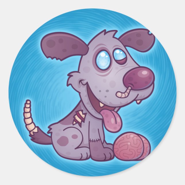 Adesivo Redondo Zombie Puppy (Frente)