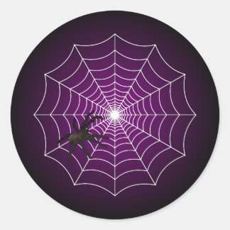 Adesivo Redondo Zombie Purple Spider Web em preto
