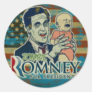 Adesivo Redondo Zombie Romney Sticker Set