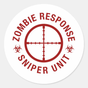Adesivo Redondo Zombie Sniper