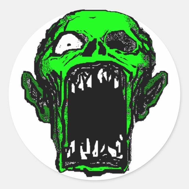 Adesivo Redondo Zombie Sticker (Frente)