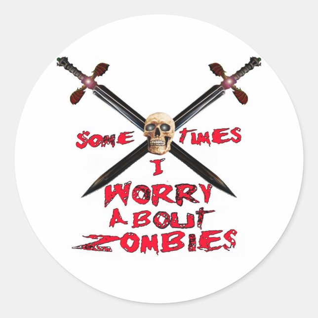 Adesivo Redondo Zombie Stickers (Frente)