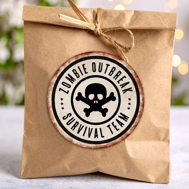 Adesivo Redondo Zombie survival team with skull (Criador carregado)
