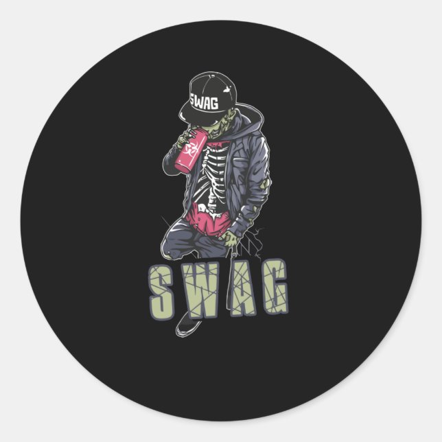 Adesivo Redondo Zombie Swag (Frente)