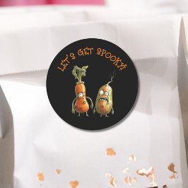 Adesivo Redondo Zombie vegetais negros Halloween