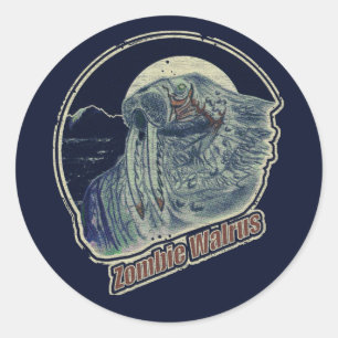 Adesivo Redondo Zombie Walrus