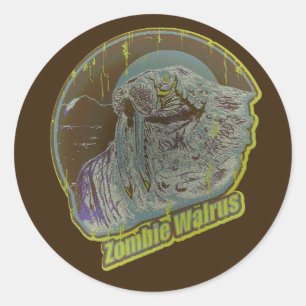 Adesivo Redondo Zombie Walrus