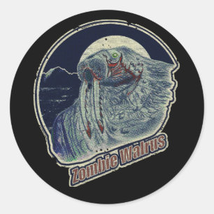 Adesivo Redondo Zombie Walrus R