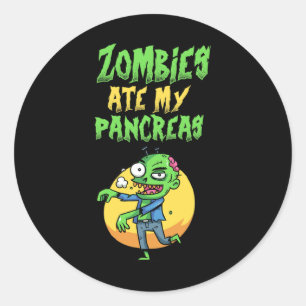 Adesivo Redondo Zombies Comem Meu Pâncreas Meninas Diabetes Tipo 1