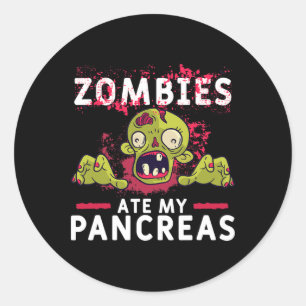 Adesivo Redondo Zombies Comeram Meu Pâncreas Diversão Pâncreas Dia