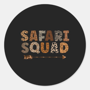 Adesivo Redondo Zoólogo Africano de Vacinação da Família Safari Sq