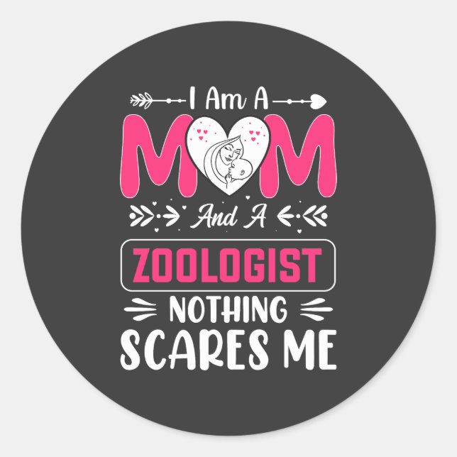 Adesivo Redondo Zoólogo engraçado mãe, zoóloga mãe (Frente)