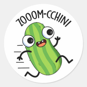Adesivo Redondo Zoom-chchini Funny Zucchini Pun