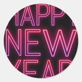 Adesivo Redondo Zoom no Gradiente Roxo Ano Novo