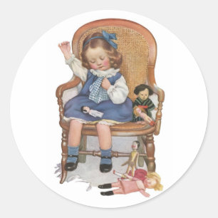 Adesivo Redondo Zorras Sewing da menina