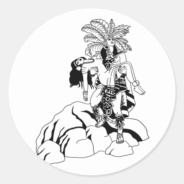 Adesivo Redondo ZTEC wARRIOR & PRINCESS ORIGINAL ART MEXICAN (Frente)