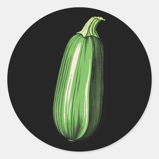 Adesivo Redondo Zucchini Preguiçoso, Engraçado, Correspondente ao  (Frente)