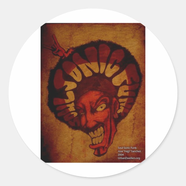 Adesivo Redondo Zulu soulsonic funk (Frente)