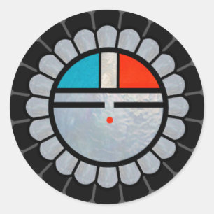 Adesivo Redondo Zuni Sun Face