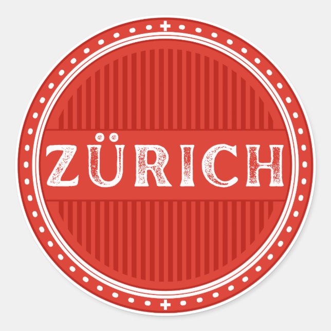 Adesivo Redondo Zurich City Pride Emblem – Swiss Identity (Frente)