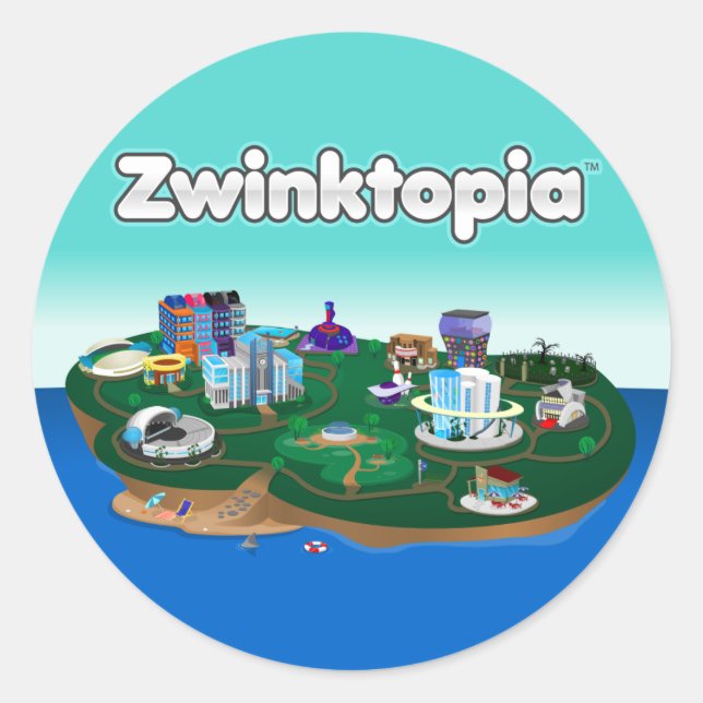 Adesivo Redondo Zwinktopia Stickers (Frente)