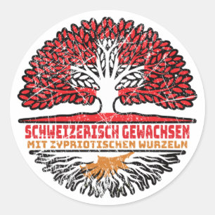 Adesivo Redondo Zypern Zyprisch Schweizer Schweiz Baum Wurzel