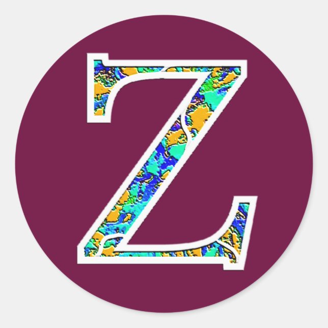 Adesivo Redondo Zz iluminou o monograma (Frente)