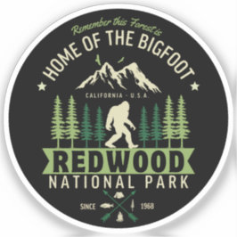 Adesivo Redwood National Park Home of the Bigfoot