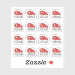 Adesivo Refeição Noturna de Bife Jantar Cozinha Menu Plane