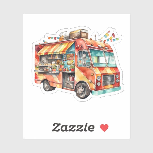 Adesivo Refeições para caminhões de comida nas rodas (Folha)