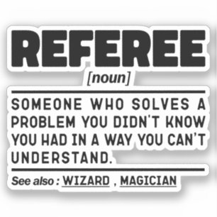 Adesivo Referee Noun Referendo Futebol Referee Funny