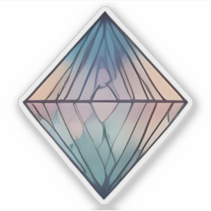 Adesivo Reflexões Prismáticas: Diamante Geométrico de Abst