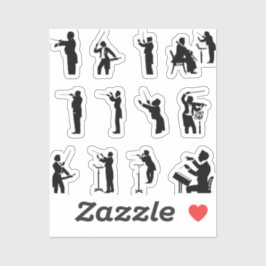 Adesivo regente-música-silhueta