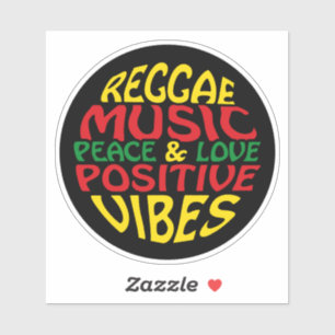 Adesivo Reggae design com declarações e citações positivas