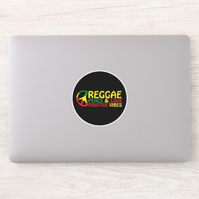Adesivo Reggae Music com citações positivas (Computador)