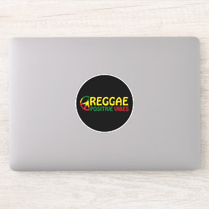 Adesivo Reggae Music com vibrações positivas e bandeira de