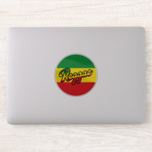 Adesivo Reggae Música com cores de sinalizador reggae
