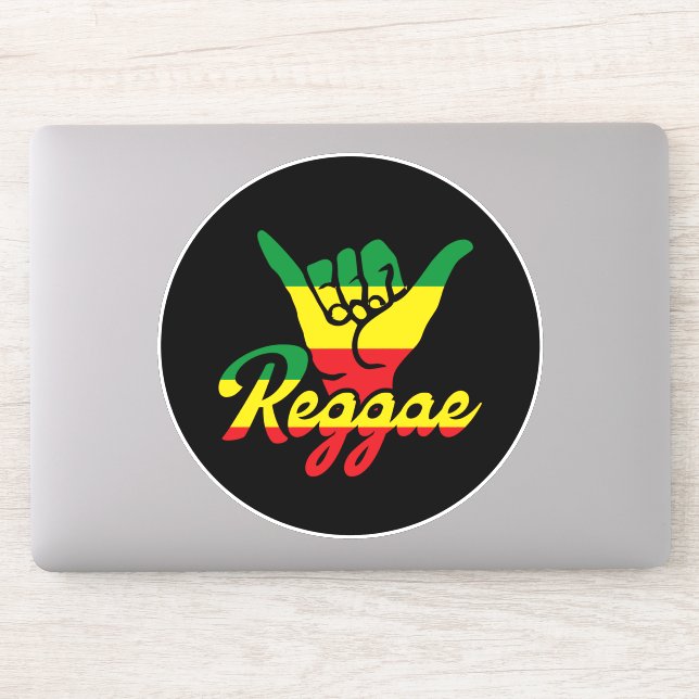 Adesivo Reggae Shaka Mãos com cores reggae (Computador)