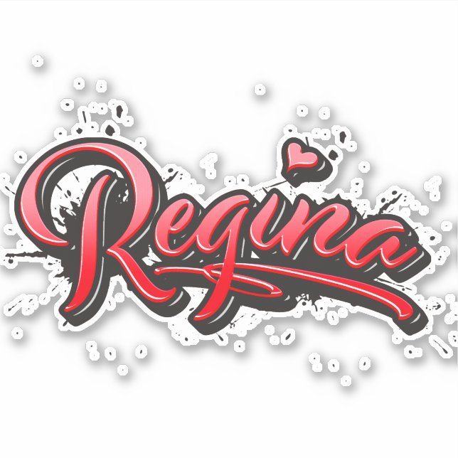 Adesivo Regina red Heart Graffiti Aufkleber Sticker (Frente)