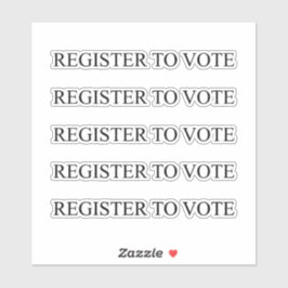 Adesivo Registre-se para votar a tipografia elegante negra