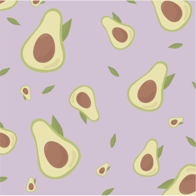 Adesivo Regresso de diversão de abacates verde e violeta (Frente)