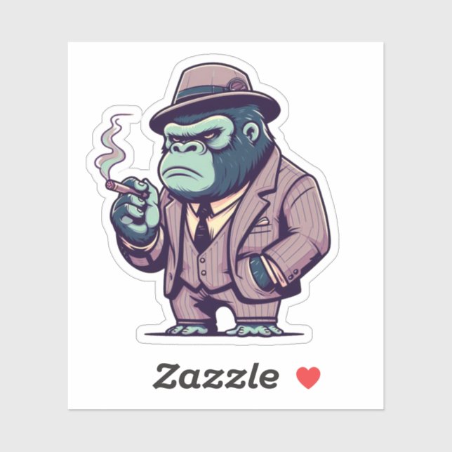 Adesivo rei gorila, mafia gorilla, (Folha)