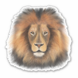 Adesivo rei leão da selva realista masculino aquarela
