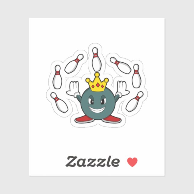 Adesivo Rei na Boliche com cavilha de Boliche (Folha)