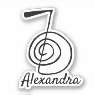 Adesivo Reiki: Cho Ku Rei: Monograma, Adição de Nome