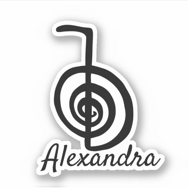 Adesivo Reiki: Cho Ku Rei: Monograma Adicione Vinheta (Frente)